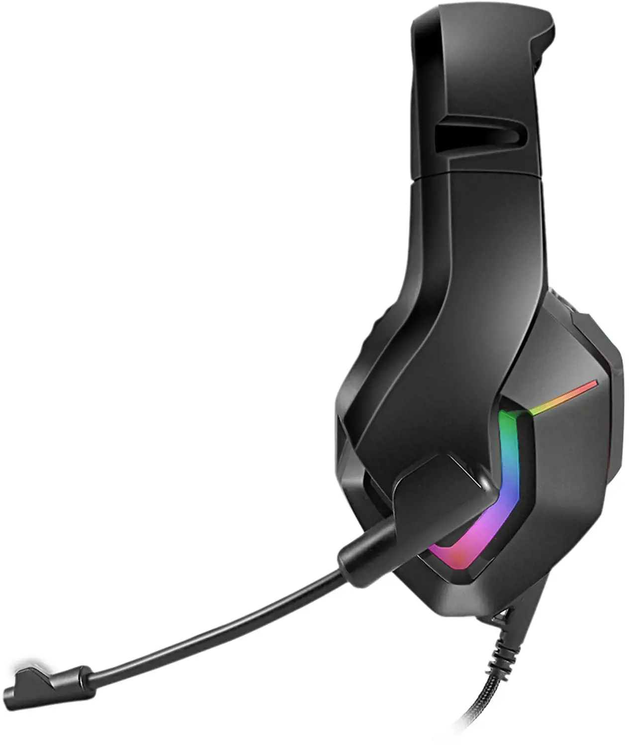 "Varr Pro" žaidimų ausinės su RGB apšvietimu, labai jautrus mikrofonas (4x 1,5 mm), triukšmo slopinimas, galingi 50 mW garsiakalbiai, jautrumas: 108 ± 3 dB, naudoja 3,5 mm muzikos išvestį ir USB-A jungtį tik apšvietimui maitinti, 2,2 m ilgio laidas, laidinės, žaidimų, 20 - 20000 Hz, ausinės, juodos spalvos