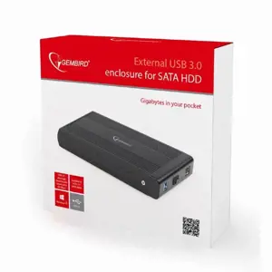 GEMBIRD EE3-U3S-3 Gembird išorinis 3,5 SATA - USB 3.0 kietųjų diskų korpusas, aliuminis, juodas