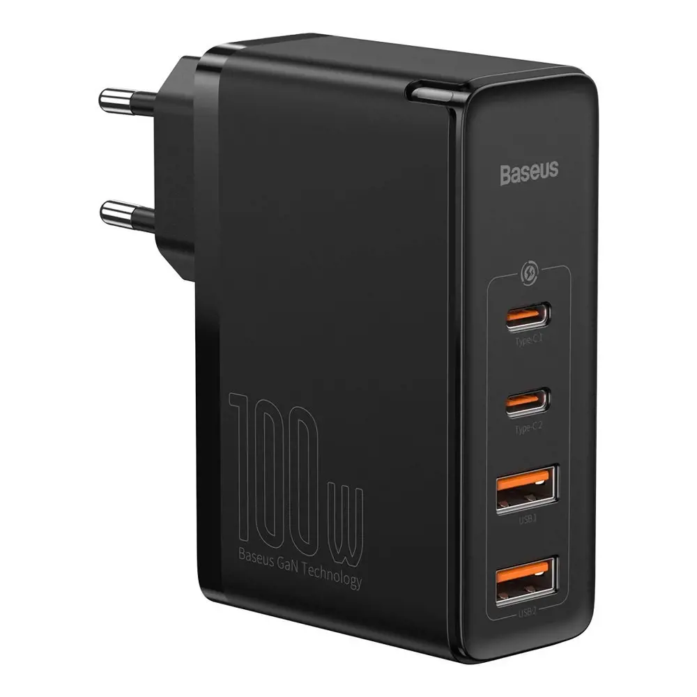 "Baseus GaN2 Pro" greitasis įkroviklis 100 W USB / C tipo USB greitasis įkrovimas 4+ Power Delivery Black (juodas)