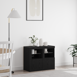 Šoniniai spintelės su LED šviesomis 2 vnt Juodas 41x37x67 cm