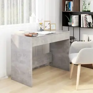 Rašomasis stalas, betono, 101x50x76,5cm, apdirbta mediena