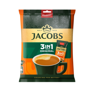 Tirpiosios kavos gėrimas JACOBS Original 3 in 1, maišelis, 10 x 12,6 g