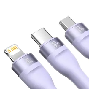 Baseus Flash Series II USB Type C | USB Type A cable - USB Type C | Lightning | micro USB 100 W 1.2 m purple (CASS030105)