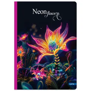 Sąsiuvinis(platus) A5 60lap. 80g NEON FLOWERS lang.
