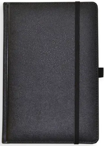 Kalendorius - užrašinė UNIVERSAL BLACK EDITION, PU, A5, be datų, juoda