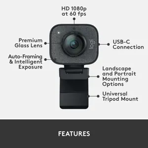 "Logitech StreamCam", 1920 x 1080 taškų, "Full HD", 60 kadrų per sekundę, 1080p, 2 - 3,7 mm, 0,1 m