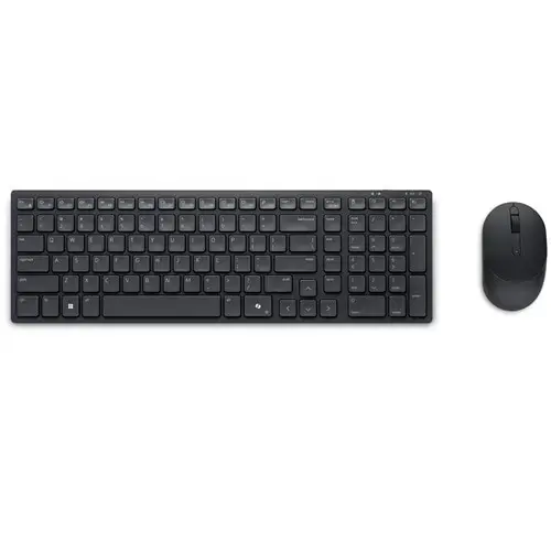 Dell Compact KM555 Silent Belaidė klaviatūra + pelė, RF Wireless + Bluetooth, US Int, Juoda
