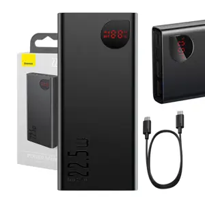 Baseus Adaman power bank with fast charging 20000mAh 22.5W + USB C 3A cable 0.3m Black (Black)