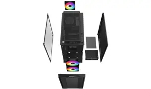 DeepCool CC360 ARGB, Mini Tower, Kompiuteris, Juoda, micro ATX, Mini-ITX, ABS, Plienas, Grūdintas stiklas, Multi