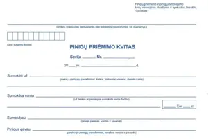 Pinigų priėmimo kvitai A6 PPK numeruoti 50ekz