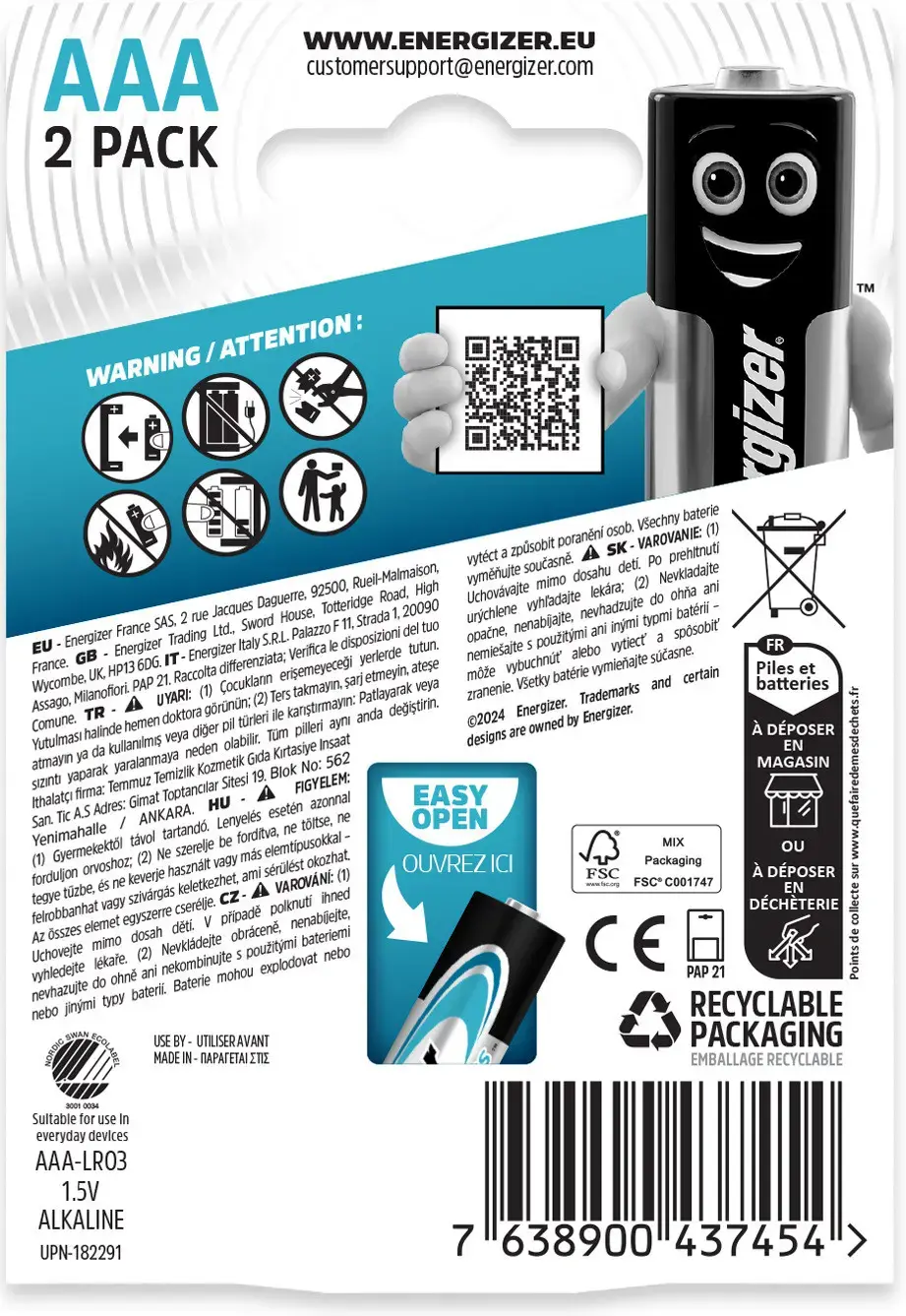 Energizer battery Max Plus Alkaline AAA CP2