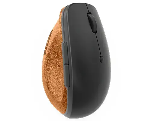"Lenovo Go Wireless Vertical", dešinioji ranka, optinis, RF belaidis + A tipo USB, 2400 DPI, pilkas, medinis