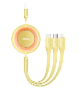Baseus Bright Mirror 2 3in1 USB Type A cable - micro USB + Lightning + USB Type C 3.5A 1.1m yellow …