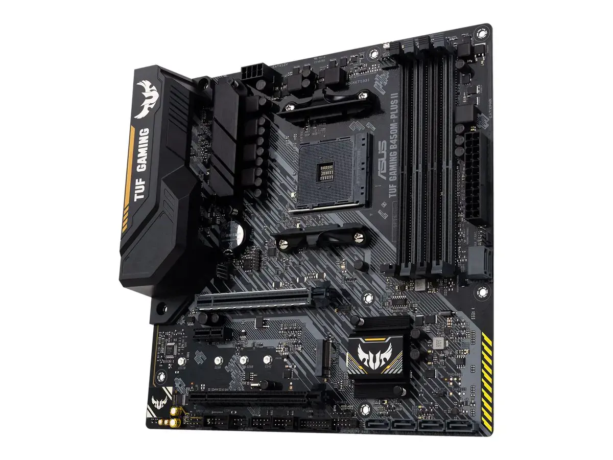 ASUS TUF Gaming B450M-Plus II, AMD, Socket AM4, AMD Ryzen™ 3, 2 kartos AMD Ryzen™ 3, 3 kartos AMD Ryzen™ 3, 3 kartos AMD Ryzen™ 3, AMD Ryzen™ 5, 2..., DDR4-SDRAM, 128 GB, DIMM