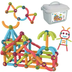 WOOPIE Magnetinės edukacinės konstrukcinės kaladėlės 128 vnt.