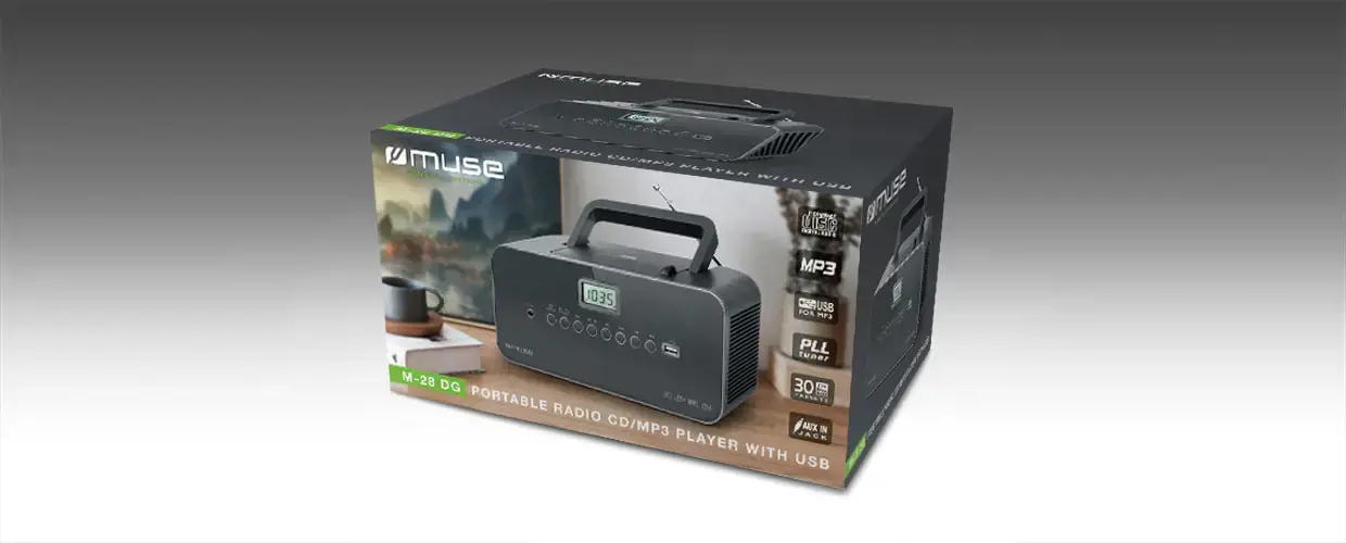 "Muse" Nešiojamasis radijo imtuvas M-28DG USB prievadas, AUX įvestis,
