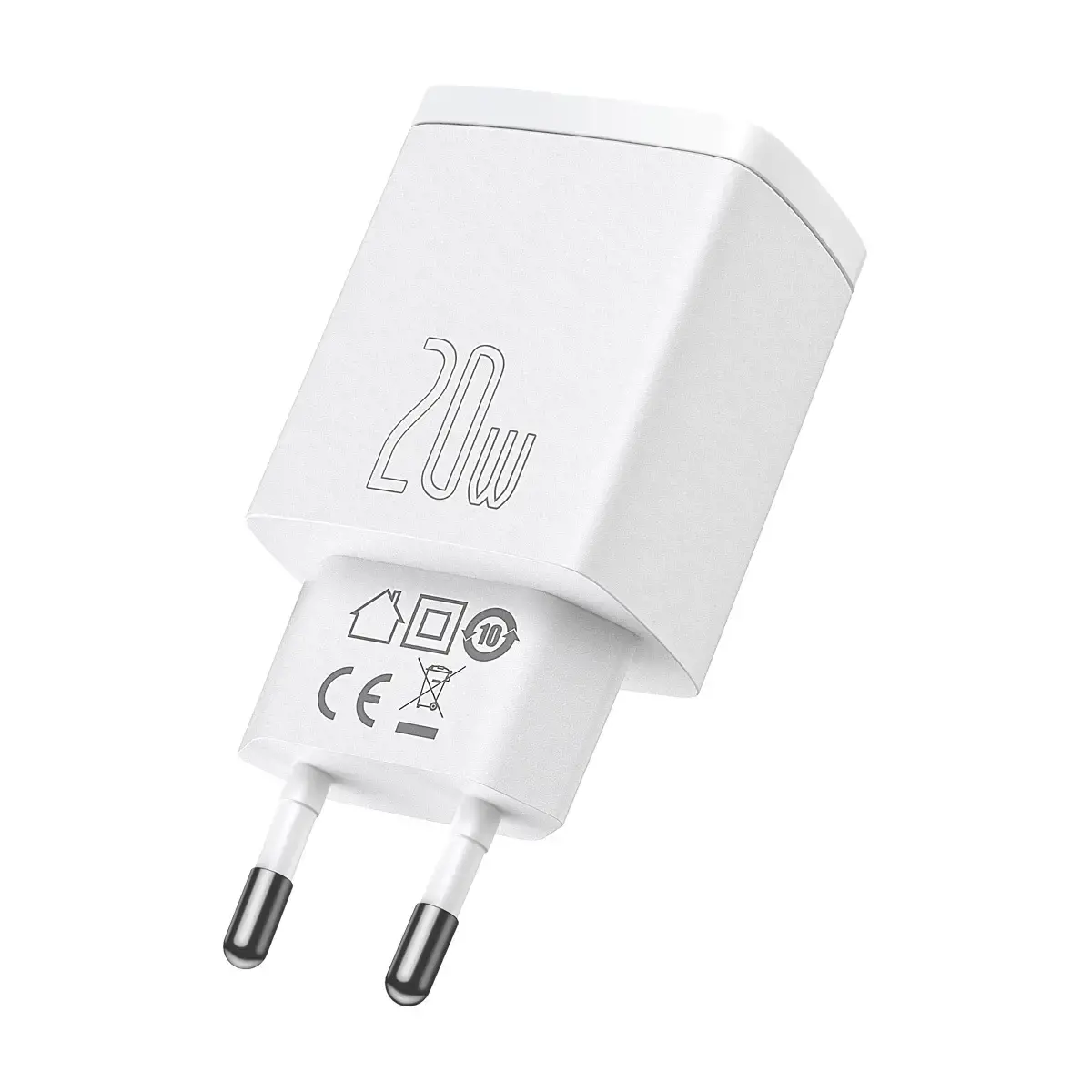 Baseus Compact quick charger USB Type C | USB 20 W 3 A Power Delivery Quick Charge 3.0 white (CCXJ-B02)