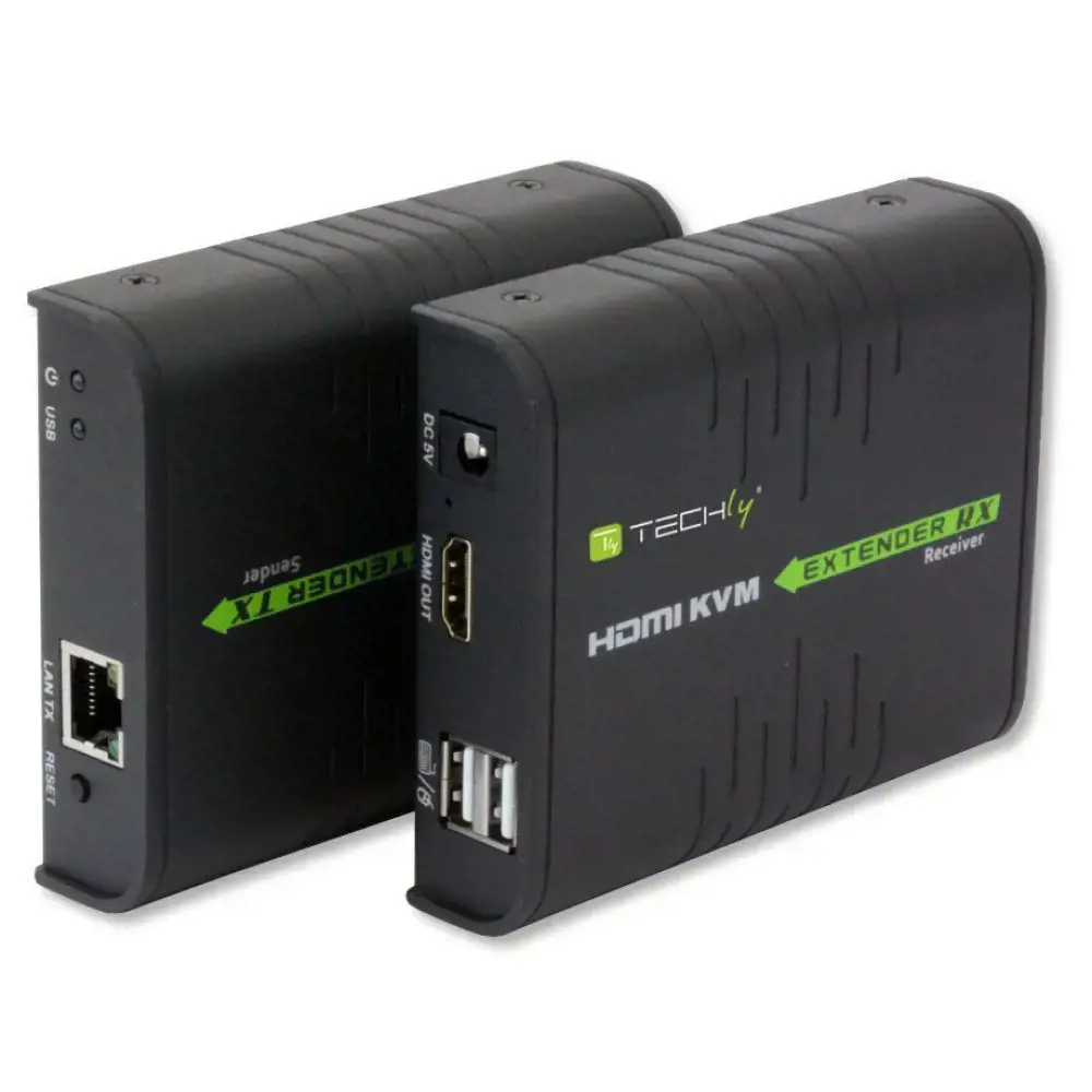 TECHLY 028214 Techly HDMI KVM ilgintuvas su USB (pelė, klaviatūra) iki 120 m Cat5/5e/6 kabeliu