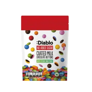 Šokoladiniai saldainiai su pienišku šokoladu, DIABLO, be pridėtinio cukraus, 40g