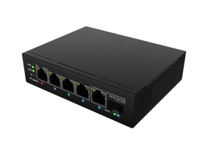 Lanberg Switch PoE 1xBT 3xAT SFP/ETH Din Unmanagment Fast Ethernet | ILFE-4P-1GE-1S-90