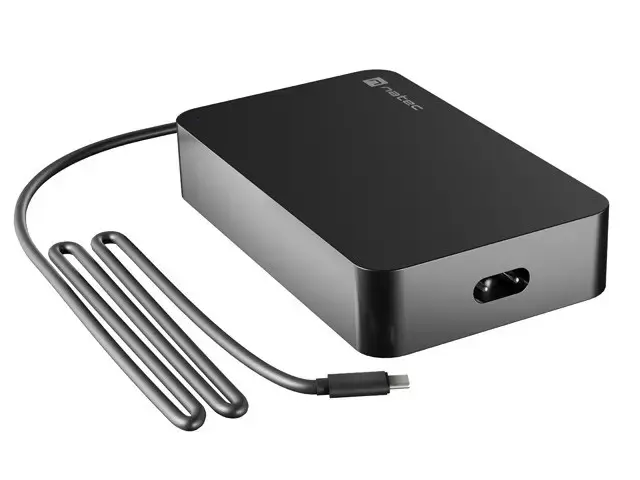 NATEC nešiojamųjų kompiuterių įkroviklis Grayling USB-C 90W, skirtas nešiojamiesiems kompiuteriams, planšetiniams kompiuteriams, telefonams