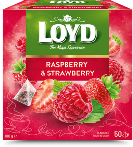 Vaisinė arbata LOYD, aviečių ir braškių skonio, 50 x 2g