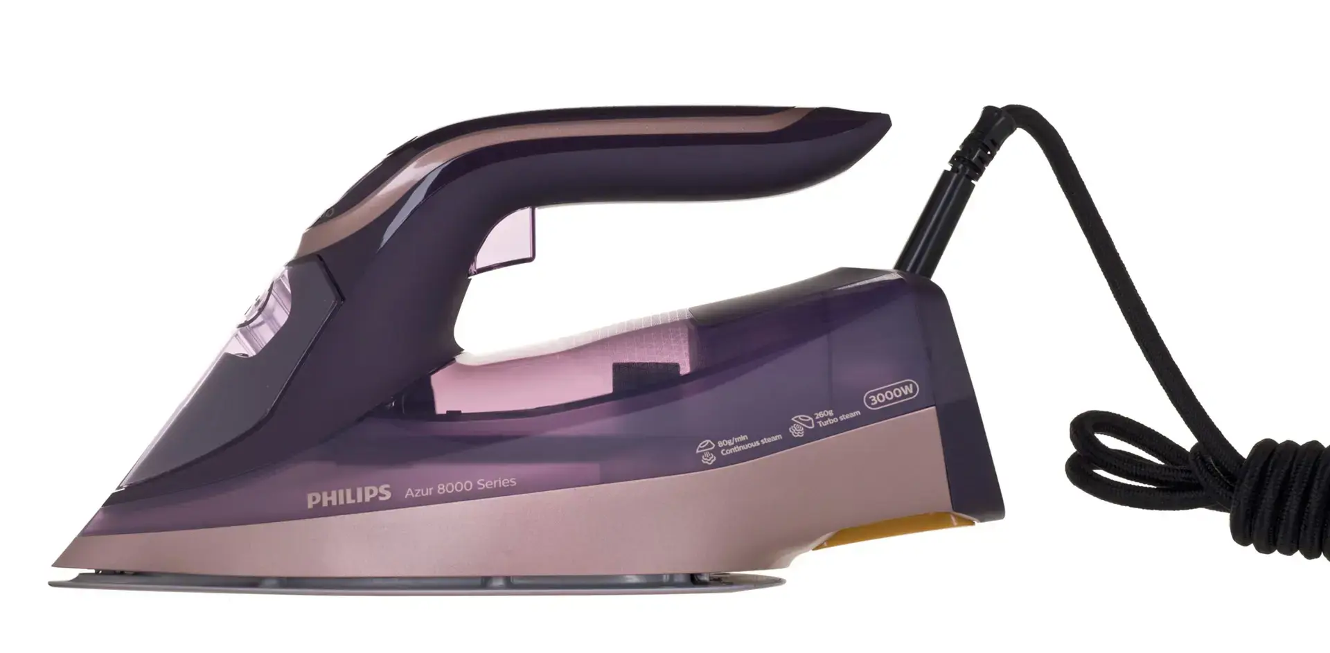 "Philips" DST8040/30, garų lygintuvas, "SteamGlide Elite" padas, 2,5 m, 260 g/min, alyvinis, 55 g/min