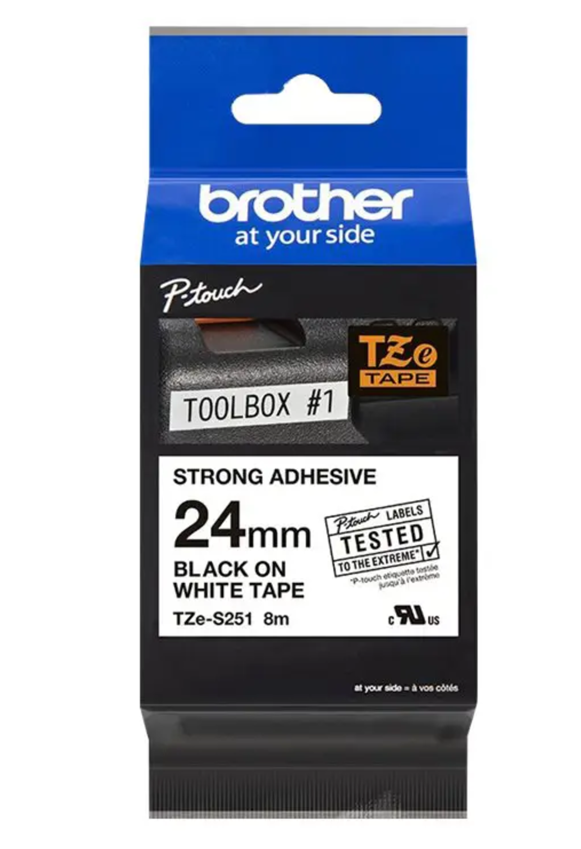 Brother itin stipri lipni juosta, juoda ant balto, TZ, juoda, balta, terminis perkėlimas, Brother, PT-1400, PT-1500, PT-1500PC, PT-1600, PT-1900, PT-1910, PT-1950, PT-2110, PT-2200, PT-2210,...