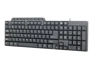 GEMBIRD KB-UM-104 Gembird kompaktiška daugialypės terpės klaviatūra KB-UM-104, USB , JAV išdėstymas, juoda