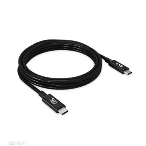 CLUB3D USB4 Gen2x2 Type-C Bi-Directional Cable 4K60Hz, Data 20Gbps, PD 240W(48V/5A) EPR M/M 2m, 2 m, USB C, USB C, USB4 Gen 2x2, 20000 Mbit/s, Black
