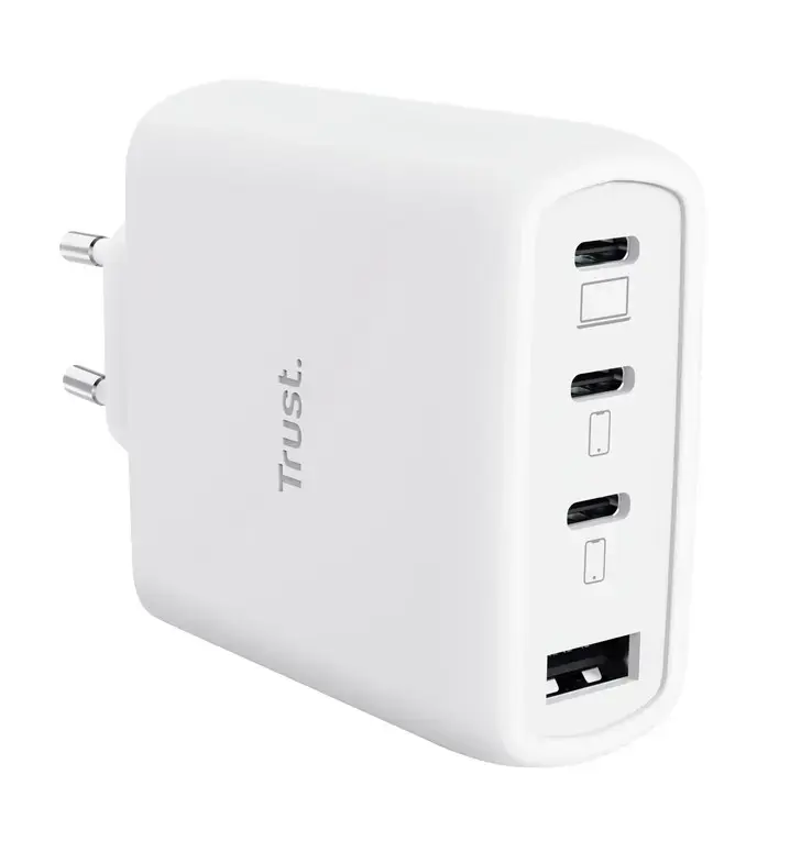 MOBILE CHARGER WALL MAXO 65W/4-PORT GAN WHITE 26068 TRUST