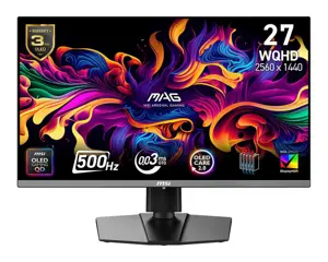 Monitor MSI MAG 272QP QD-OLED X50 26.5" Gaming Panel QD-OLED 2560x1440 16:9 500Hz 0.03 ms Colour Bl…