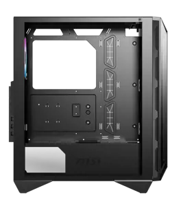 MSI MPG GUNGNIR 110R Vidutinio bokšto žaidimų kompiuterio korpusas, juodas, USB 3.2 Gen2 C tipo, 4x 120 mm ARGB ventiliatorius, "Mystic Light Sync", 1-6 ARGB valdymo plokštė, 2x grūdinto stiklo plokštės, ATX, mATX, mini-ITX, Midi Tower, kompiuteris, juodas, ATX, micro ATX, mini-ITX, metalas, plastikas, SPCC, grūdintas stiklas, žaidimų