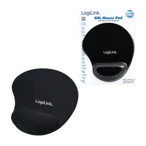 LOGILINK ID0027 LOGILINK - Gelinis pelės kilimėlis su riešo atrama, juodas