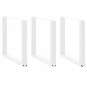 Valgomojo stalo kojelės, 3 vnt., baltos, 90x(72-73) cm, plienas, U formos