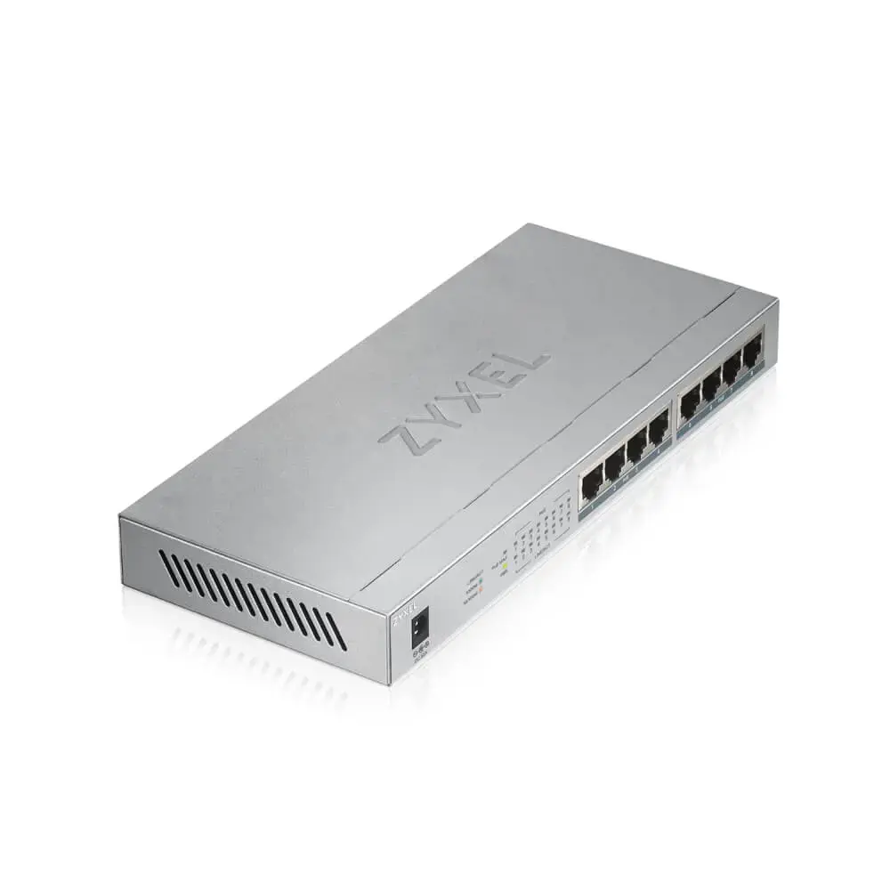 Zyxel GS1008HP, nevaldomas, Gigabit Ethernet (10/100/1000), maitinimas per Ethernet (PoE)