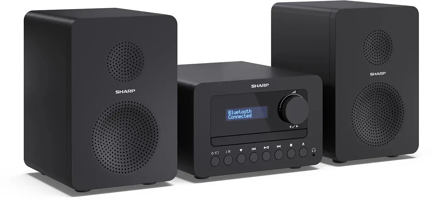 "Sharp TOKYO DAB+ HI-FI" mikrosistema, namų garso mikrosistema, juoda, 40 W, dvipusė, belaidė, DAB, FM