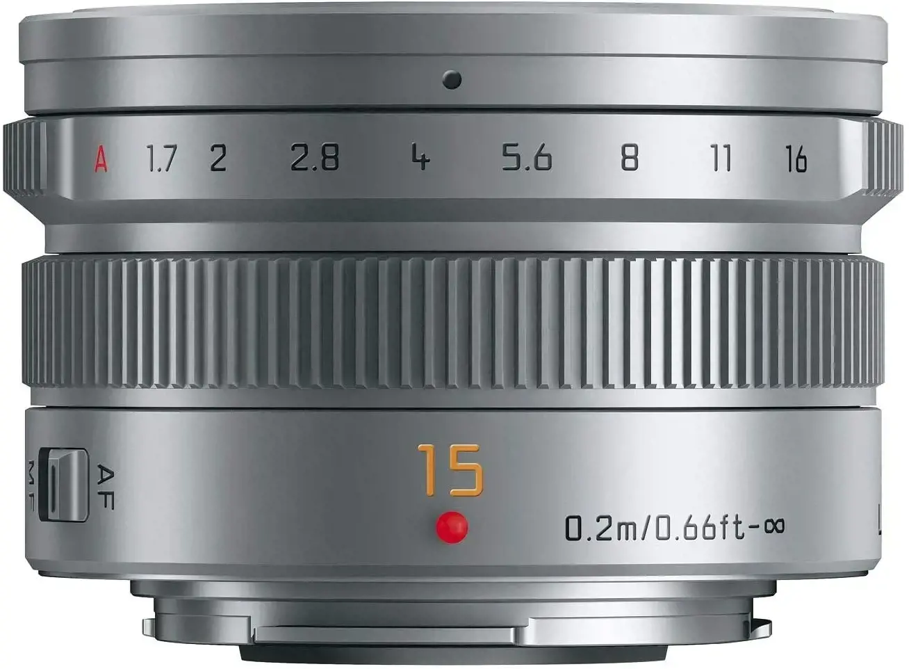 "Panasonic" LEICA DG SUMMILUX 15mm / F1.7 ASPH. (H-X015E-S) Sidabrinis