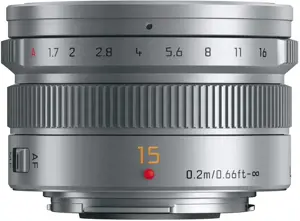 "Panasonic" LEICA DG SUMMILUX 15mm / F1.7 ASPH. (H-X015E-S) Sidabrinis