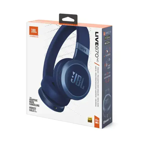 JBL belaidės ausinės "Live 670NC", mėlynos spalvos