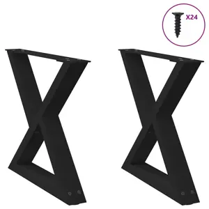 Kavos staliuko kojelės, 2 vnt., juodos, 60x(42-43,3) cm, plienas