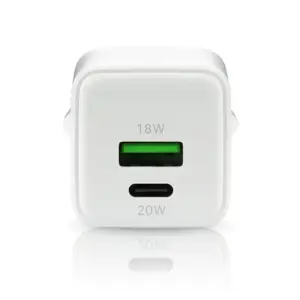 Charger 1 x USB, 1 x USB-C Quick Charge 3.0 20W white