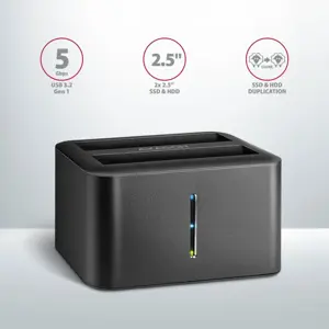 AXAGON ADSA-D25 USB 3.2 Gen 1 - 2x SATA 6G 2,5" SSD/HDD CLONE DUAL MINI dokas