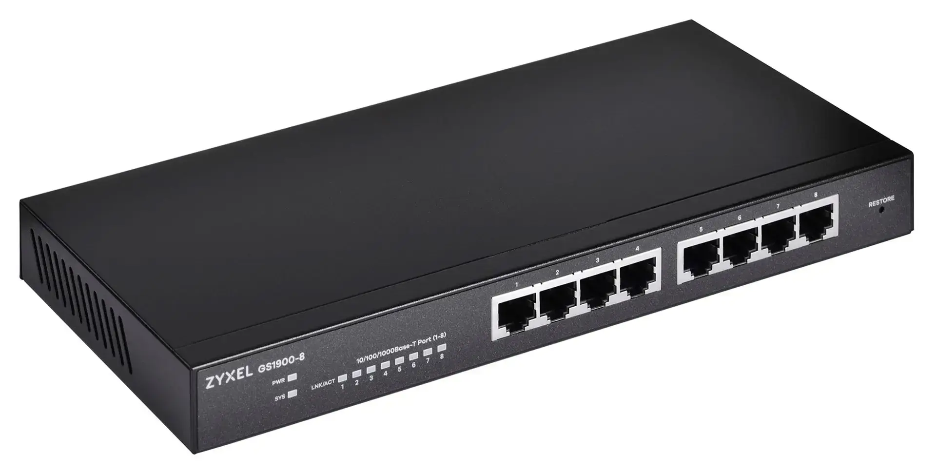 Zyxel GS1900-8, valdomas, L2, Gigabit Ethernet (10/100/1000), dvipusis, montuojamas į stovą