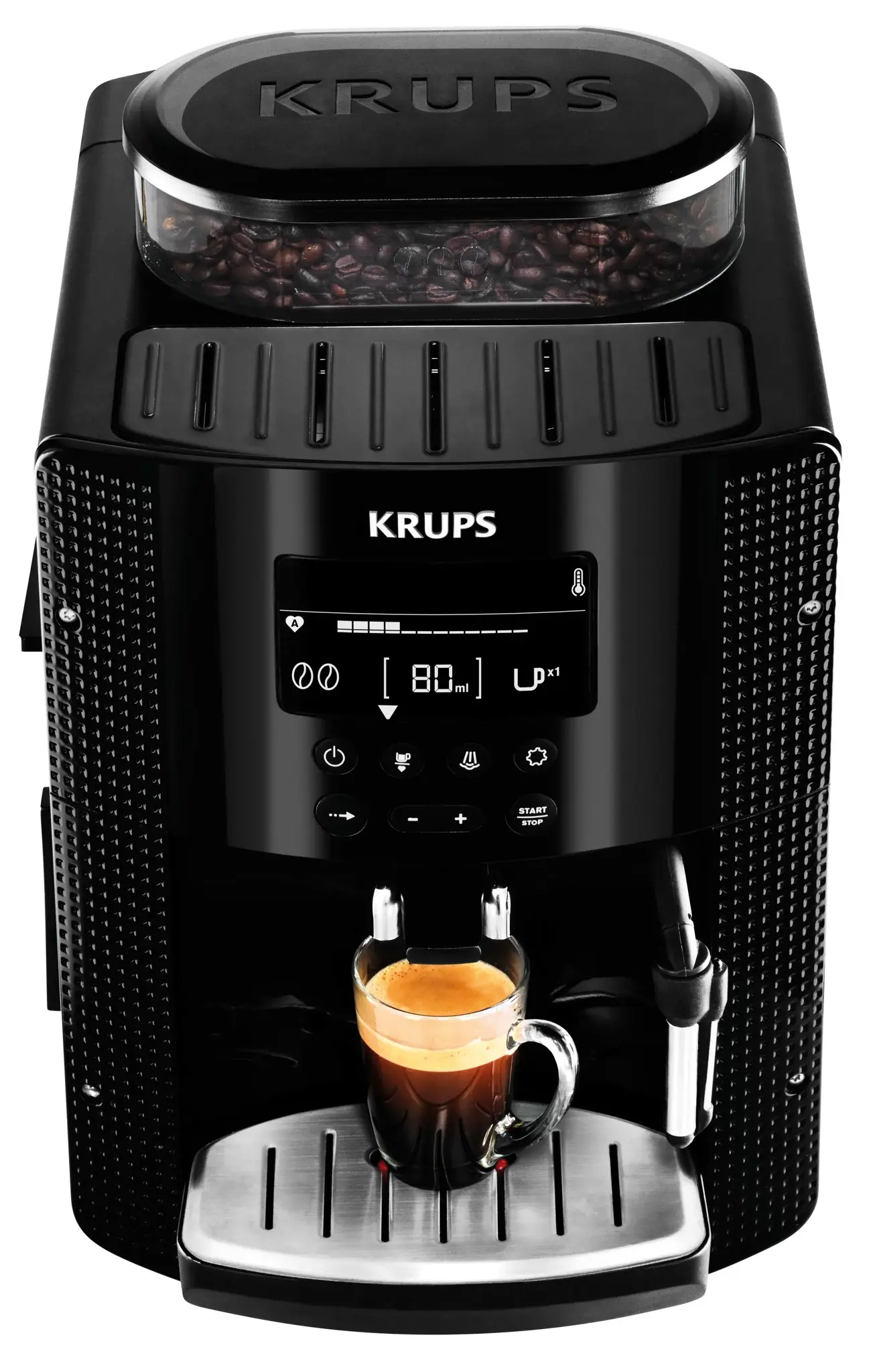 Kavos aparatas Krups EA8150, 1,7 litrai, 1450 W, Juoda, Automatinis