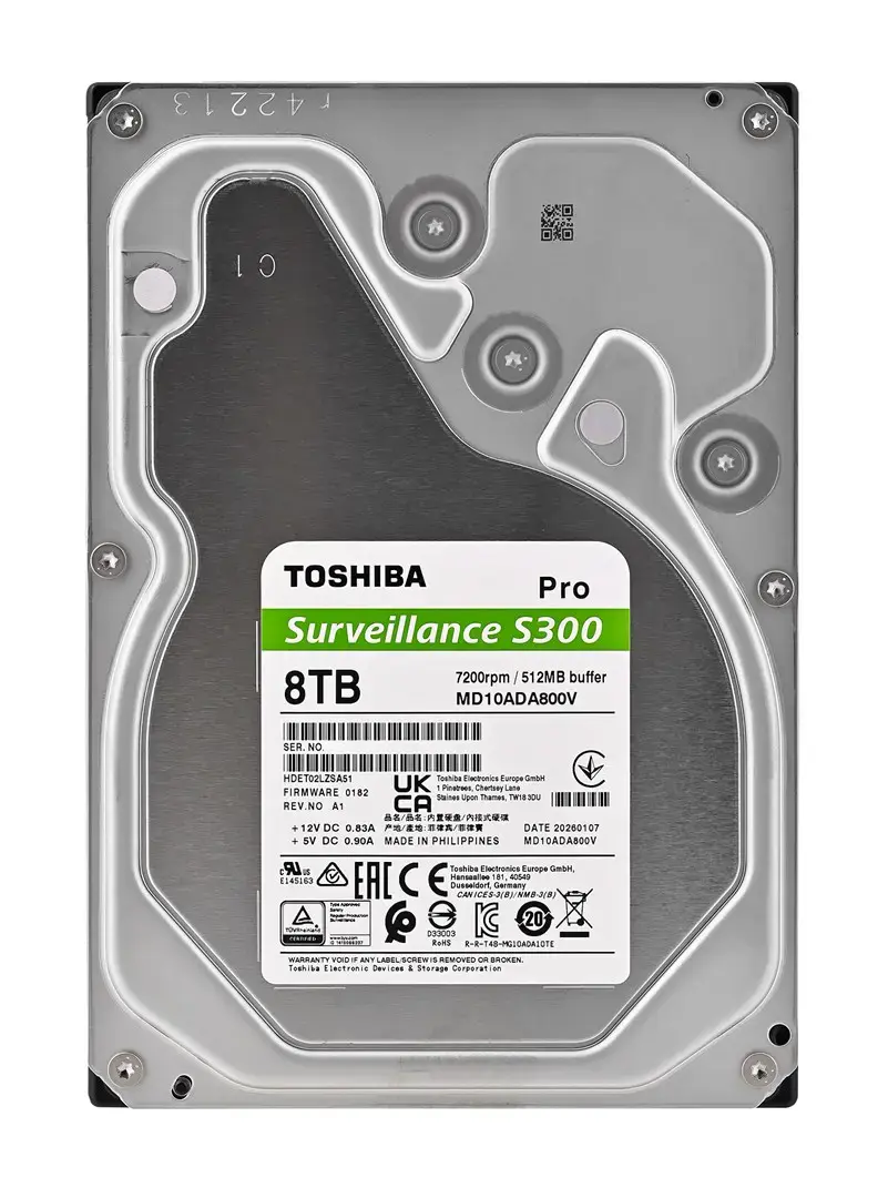 Toshiba S300 Pro Surveillance internal hard drive 8 TB 7200 RPM 512 MB 3.5" Serial ATA III