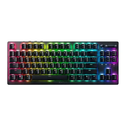 "Razer" žaidimų klaviatūra "Deathstalker V2 Pro Tenkeyless RGB LED light, JAV, belaidė, juoda, optiniai jungikliai (linijiniai)