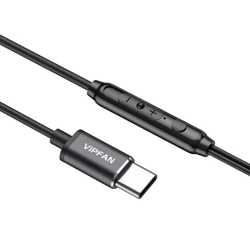 "Vipfan M11" laidinės ausinės į ausis, USB-C (juodos spalvos) 