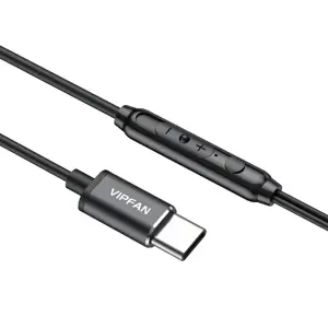 "Vipfan M11" laidinės ausinės į ausis, USB-C (juodos spalvos) 