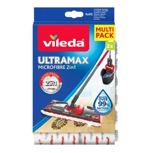 Šluostės "Vileda Ultramax" ir "Ultramat TURBO" 2 vnt., raudona, balta
